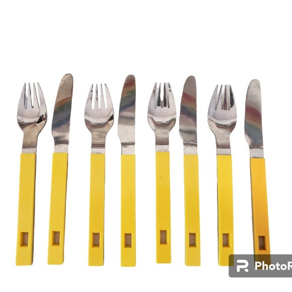 Avalon Dining Vintage Avalon Stainless Hong Kong Plastic Yellow